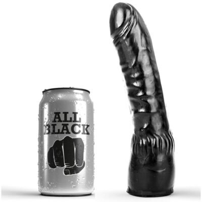 966 ALL BLACK - DILDO NEGRO REALÍSTICO 20 CM