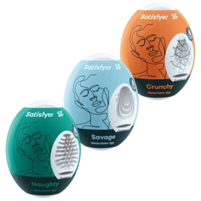 5167 SATISFYER - 3 HUEVOS MASTURBADORES NAUGHTY, SAVAGE & CRUNCHY