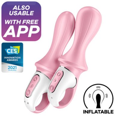 7798 SATISFYER - AIR PUMP BOOTY 5+ VIBRADOR ANAL INFLABLE ROSA