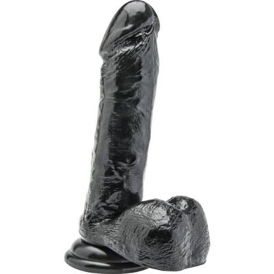 GET REAL - DILDO 18 CM CON TESTÍCULOS NEGRO