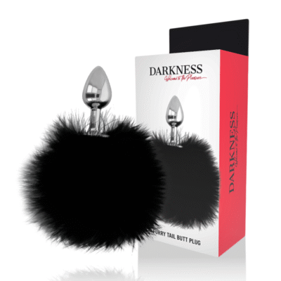 11578 DARKNESS - EXTRA BUTTPLUG ANAL CON COLA NEGRO 7 CM