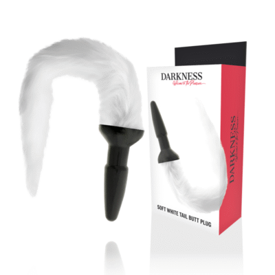 11604 DARKNESS - PLUG ANAL SILICONA CON COLA BLANCA