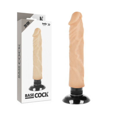 7409 BASECOCK - VIBRADOR REALÍSTICO 2-1 NATURAL 20 CM -O- 4 CM