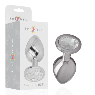 11740 INTENSE - PLUG ANAL METAL ALUMINIO CON CRISTAL PLATA TALLA L
