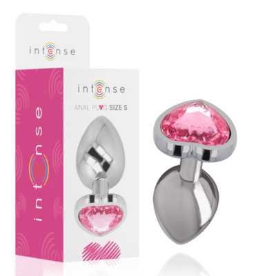 11757 INTENSE - PLUG ANAL METAL ALUMINIO CORAZÓN ROSA TALLA S