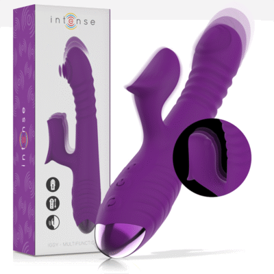 INTENSE - IGGY VIBRADOR MULTIFUNCIÓN RECARGABLE UP & DOWN CON ESTIMULADOR DE CLITORIS MORADO