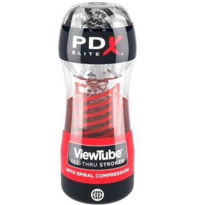 5370 PDX ELITE - MASTURBADOR STROKER VIEWTUBE 2 COMPRESION ESPIRAL TRANSPARENTE