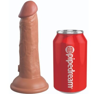 6090 KING COCK - ÉLITE DILDO REALÍSTICO VIBRADOR & SILICONA 15.2 CM CARAMELO