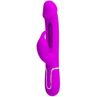 8243 PRETTY LOVE - KAMPAS VIBRADOR RABBIT 3 EN 1 MULTIFUNCIÓN CON LENGUA FUCSIA