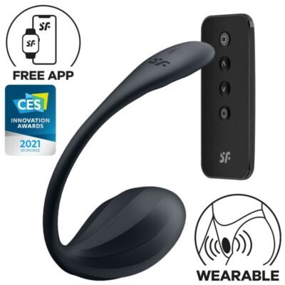 8288 SATISFYER - RIBBED PETAL ESTIMULADOR PUNTO G CONTROL REMOTO NEGRO APP GRATUITA