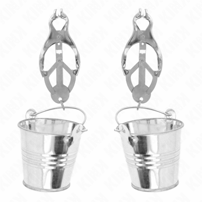 KINK - PINZAS PARA PEZONES ESTILO JAPONÉS CON CUBOS PLATEADO