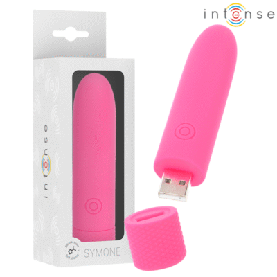 8335 INTENSE - SYMONE BALA VIBRADORA RECARGABLE POR USB 8 VIBRACIONES ROSA 10 X 2.2 CM