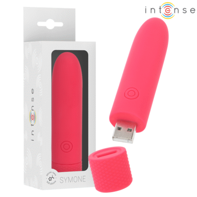 8336 INTENSE - SYMONE BALA VIBRADORA RECARGABLE POR USB 8 VIBRACIONES ROJO 10 X 2.2 CM