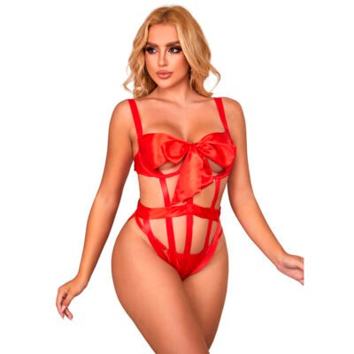 13309 SUBBLIME - 954468 BODY SEXY CALADO CON LAZO ROJO S/M