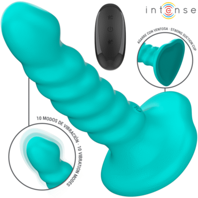 67844 INTENSE - BUFFY VIBRADOR TALLA S DISEÑO EN ESPIRAL 10 VIBRACIONES AZUL CONTROL REMOTO