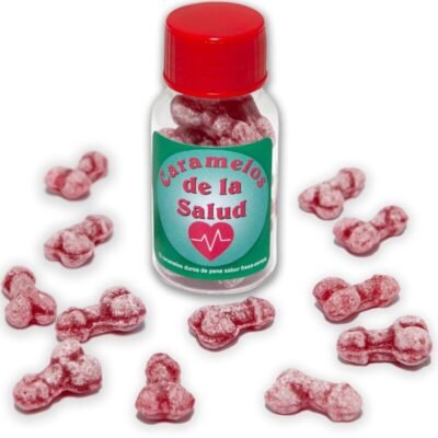 9980 DIABLO PICANTE - 12 CARAMELOS DE LA SALUD FORMA PENE FRESA/CEREZA