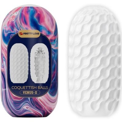 5650 PRETTY LOVE - COQUETTISH BALLS MASTURBADOR MASCULINO SILICONA BLANCO