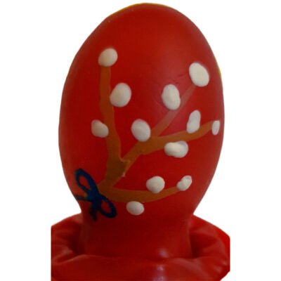 17112 CONDOMERIE - PRESERVATIVO DECORATIVO PINTADO A MANO HUEVO DE PASCUA ROJO