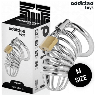 ADDICTED TOYS LOCKED - IRON CELL JAULA PARA PENE DE METAL TALLA M