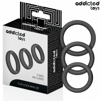 ADDICTED TOYS - SET DE ANILLOS SILICONA PLANOS