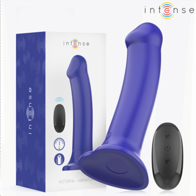 8525 INTENSE - VICTORIA VIBRADOR CON VENTOSA 10 VIBRACIONES AZUL OSCURO CONTROL REMOTO