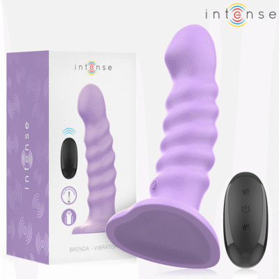 INTENSE - BRENDA VIBRADOR TALLA M DISEÑO EN ESPIRAL 10 VIBRACIONES MORADO CONTROL REMOTO