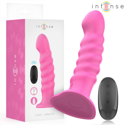 INTENSE - CINDY VIBRADOR TALLA L DISEÑO EN ESPIRAL 10 VIBRACIONES ROSA CONTROL REMOTO