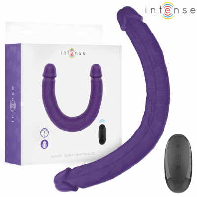1167 INTENSE - GUNTER DILDO DOBLE VIBRADOR 40 CM MORADO CONTROL REMOTO