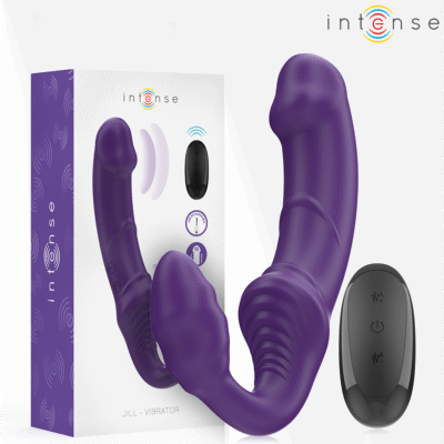 INTENSE - JILL VIBRADOR DOBLE 20 CM VIOLETA CONTROL REMOTO