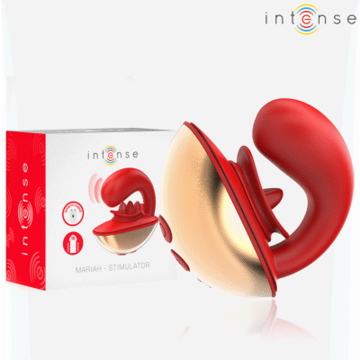 16576 INTENSE - MARIAH VIBRADOR & ESTIMULADOR EN FORMA DE U 10 VIBRACIONES ROJO