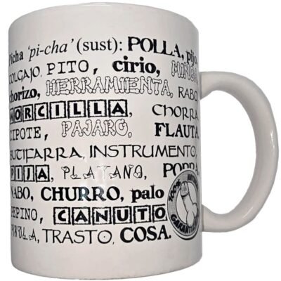 DIABLO PICANTE - TAZA BLANCA DE SINÓNIMOS PENE 370 ML