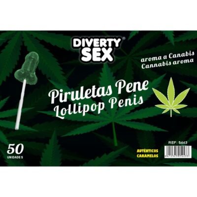 DIABLO GOLOSO - 50 PIRULETAS PENE AROMA CANNABIS
