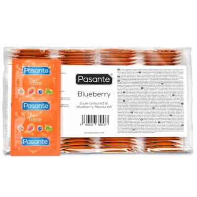 15619 PASANTE - CONDOMS FLAVOR BLUEBERRY BAG 144 UNITS