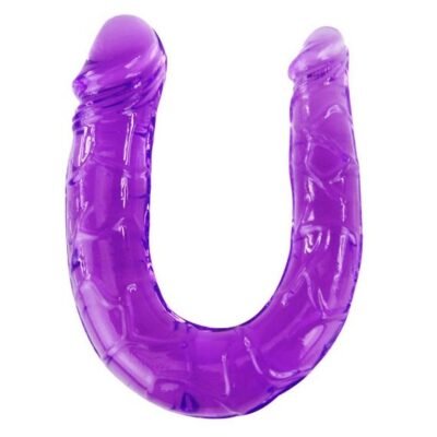 1168 BAILE - DILDO DOBLE EN GELATINA FLEXIBLE LILA