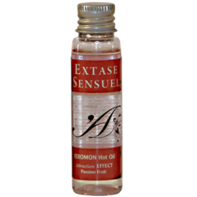 2419 EXTASE SENSUAL - ACEITE MASAJE EFECTO CALOR CON FEROMONAS FRUTA DE LA PASION VIAJE 35 ML