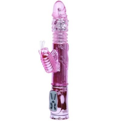 6868 BAILE - VIBRADOR RECARGABLE CON ROTACION Y ESTIMULADOR THROBBING BUTTERF