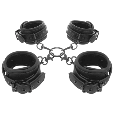 FETISH SUBMISSIVE - SET ESPOSAS MANOS Y TOBILLOS CON FORRO DE NEOPRENO