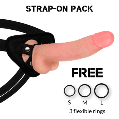 3815 ROCKARMY - ARNÉS + DUAL DENSITY LEOPARD DILDO REALISTA 23 CM -O- 4.77 CM