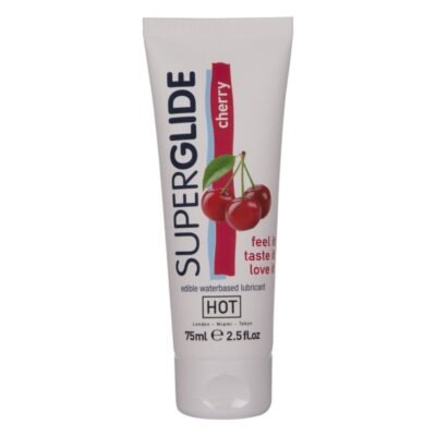 73432 HOT - SUPERGLIDE LUBRICANTE COMESTIBLE BASE AGUA CEREZA 75 ML