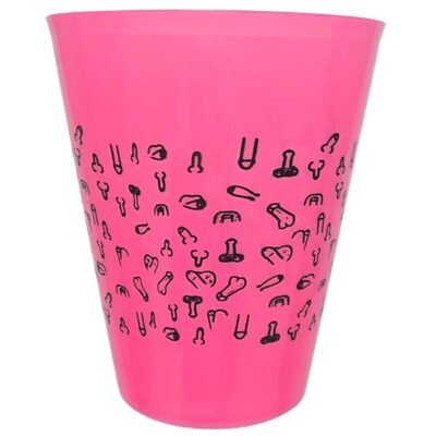 75710 DIABLO PICANTE - VASO FUSCIA 500 ML CON PENES NEGROS