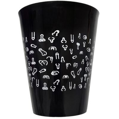 75708 DIABLO PICANTE - VASO NEGRO 500 ML CON PENES BLANCOS