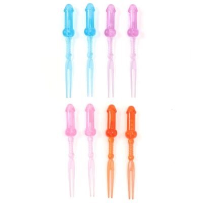 75705 DIABLO PICANTE - PINCHOS DE PENE DE COLORES 8 UNIDADES