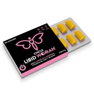 74204 WUG LIBID WOMAN ? 1 X 8 UDS | Chicle funcional con Maca, Ginseng Femenino y Zinc para potenciar la vitalidad femenina 8 UNIDADES