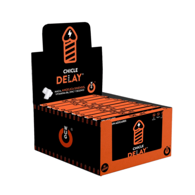 WUG DELAY ? DISPLAY 12 X 8 UDS | Chicle funcional con Zinc, Selenio y Vitamina B6 para mayor control y resistencia en los momentos íntimos