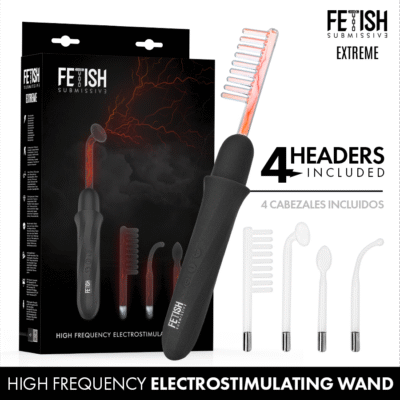FETISH SUBMISSIVE - VIBRADOR WAND ELECTROESTIMULACIÓN ALTA FRECUENCIA
