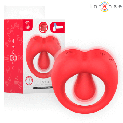 INTENSE - RUSSELL ANILLO VIBRADOR CON ESTIMULACIÓN DE CLÍTORIS ROJO