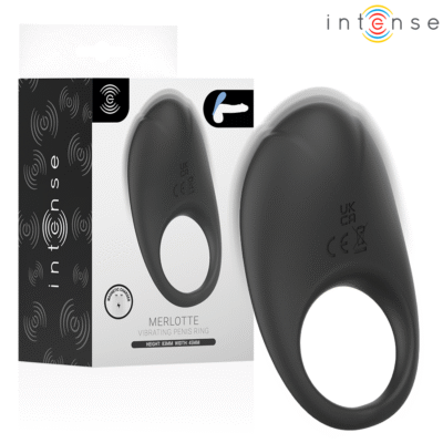 INTENSE - MERLOTTE ANILLO VIBRADOR CON ESTIMULACIÓN DE CLÍTORIS NEGRO