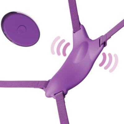76835 FANTASY FOR HER - BUTTERFLY HARNESS, VIBRATING RECHARGEABLE & REMOTE CONTROL PURPLE