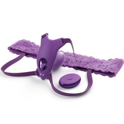 76999 FANTASY FOR HER - BUTTERFLY HARNESS G-SPOT WITH VIBRATOR, RECHARGEABLE & REMOTE CONTROL VIOLET