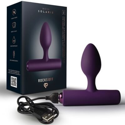 ROCKS-OFF - NOVA SOLARIS RECHARGEABLE SLIM & POWERFUL ANAL PLUG 16 FUNCTION PURPLE
